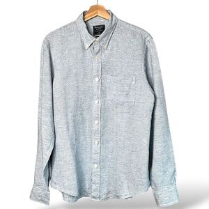 ABERCROMBIE & FITCH 100% Linen Shirt Button Down Collar Unisex US Sz M